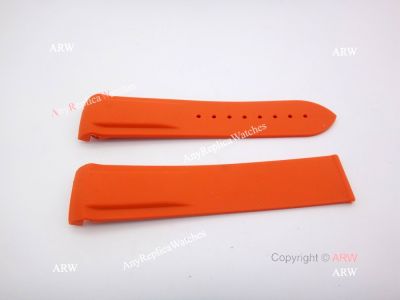 Omega Replica Watch Straps - Orange  Rubber Strap 22mm - Aftermarket 